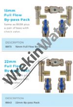 Softener Bypass Valve Sets:15mm OR 22mm Kit, Including Full Bore Valves AND Integral Tees